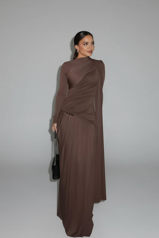 שמלה צנועה מקסי דגם מרים