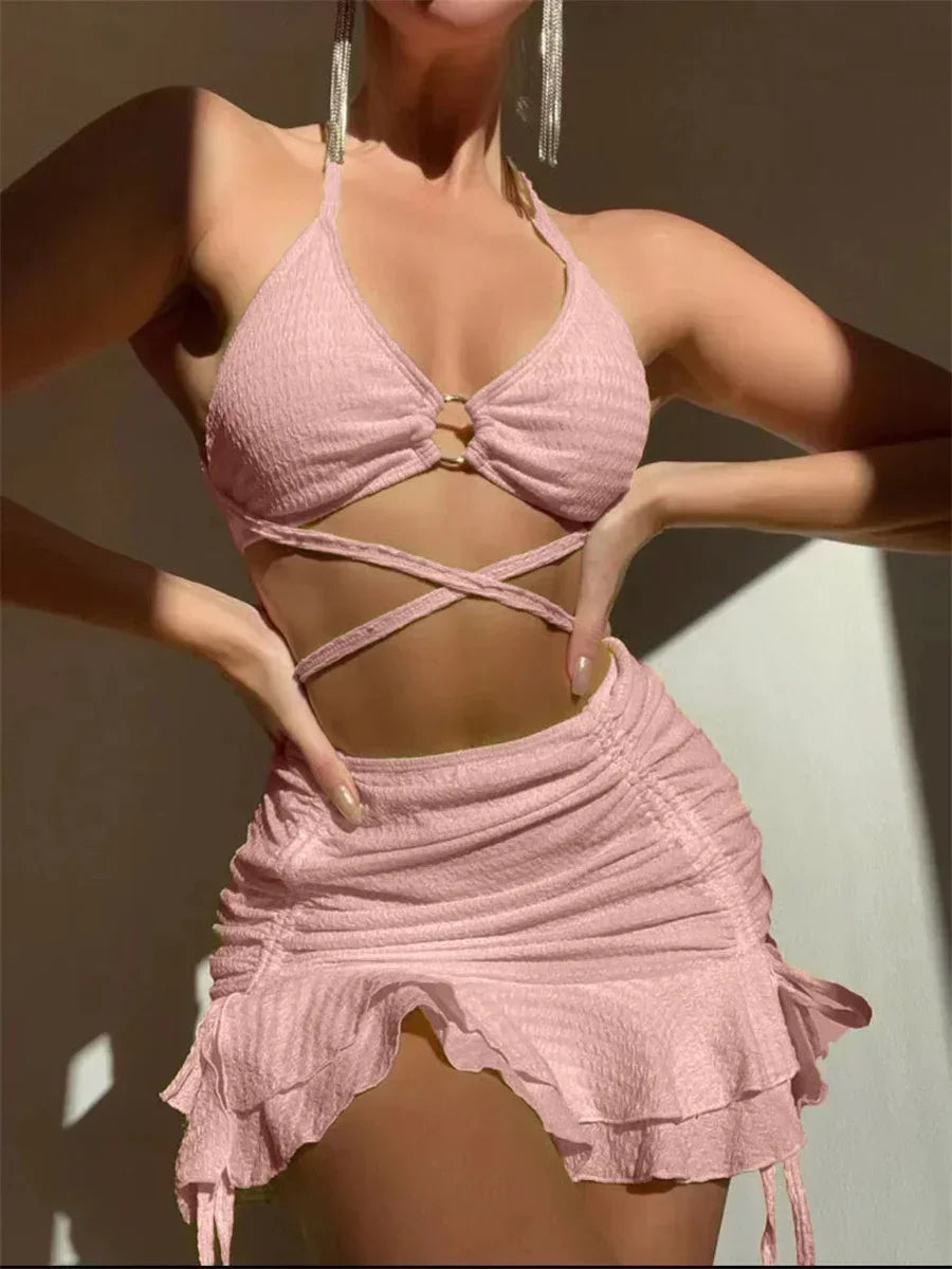 סט ביקיני 3 חלקים דגם ליירה
